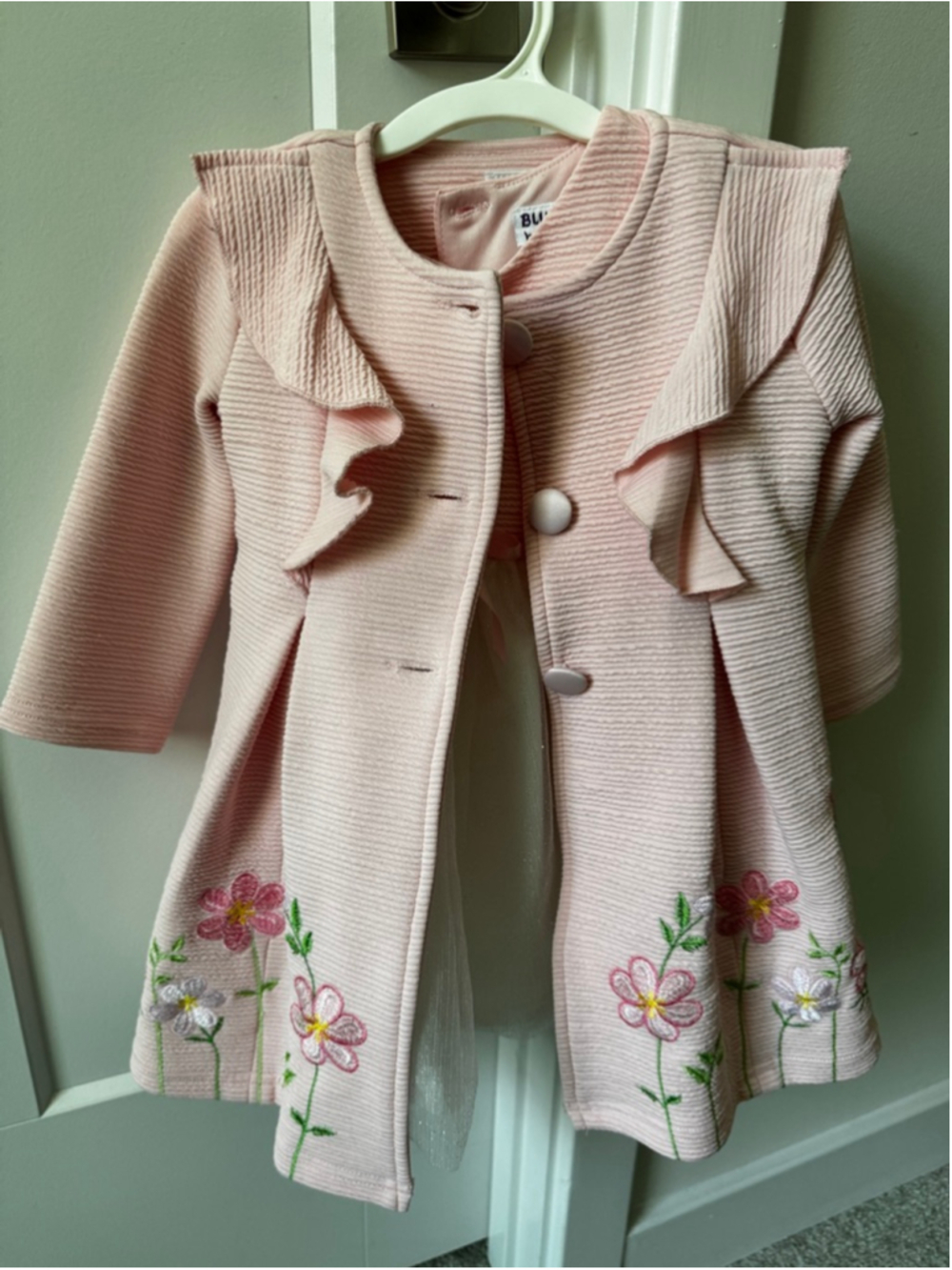 Girls
 Formal Dress with Pink Coat 2T Pink White - Picture 2 of 11